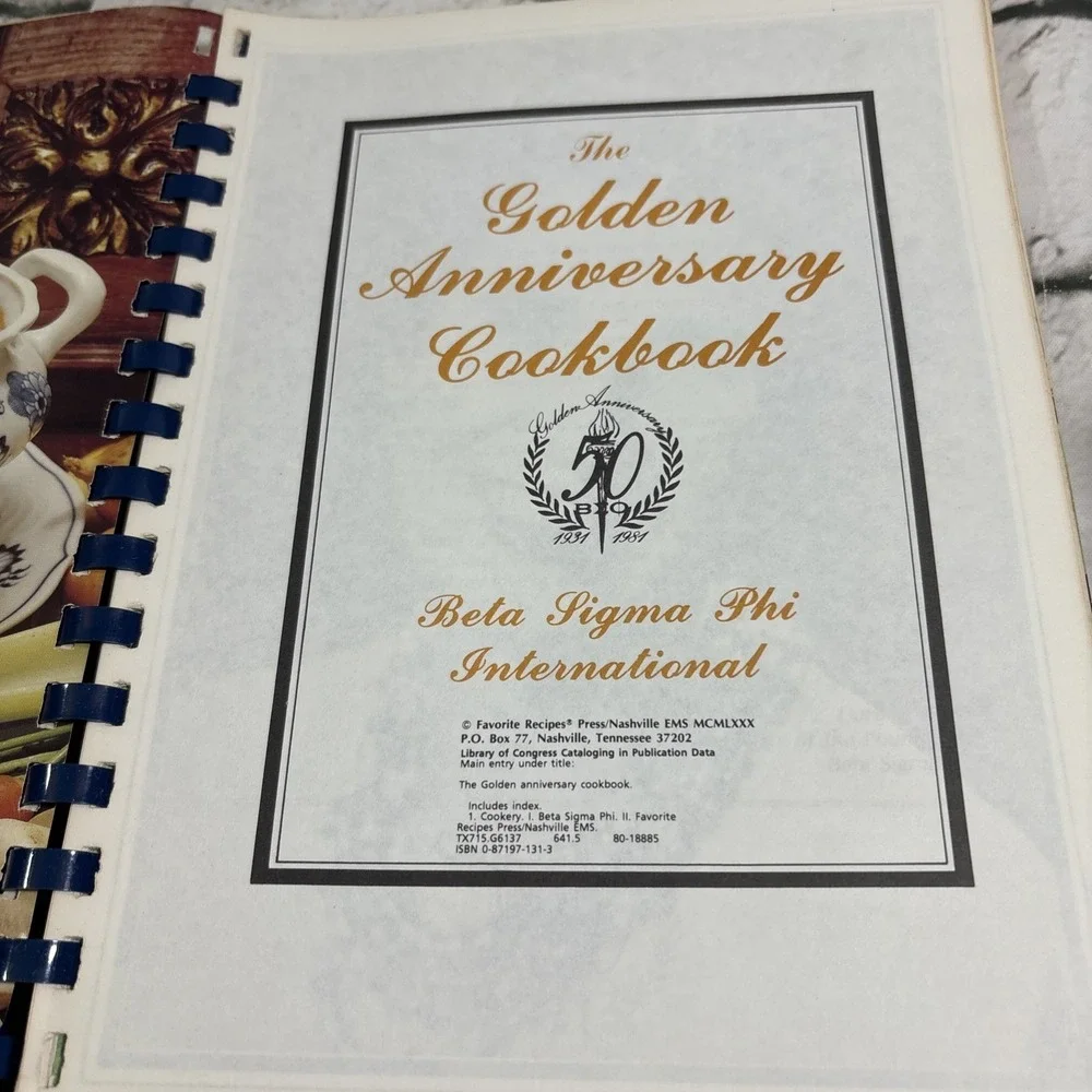 Beta Sigma Phi Golden Anniversary Cookbook 50 year 1980 1981